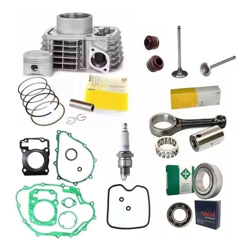 Kit Cilindro Biela Junta Rolamento M Leve Titan 150 Fan Bros