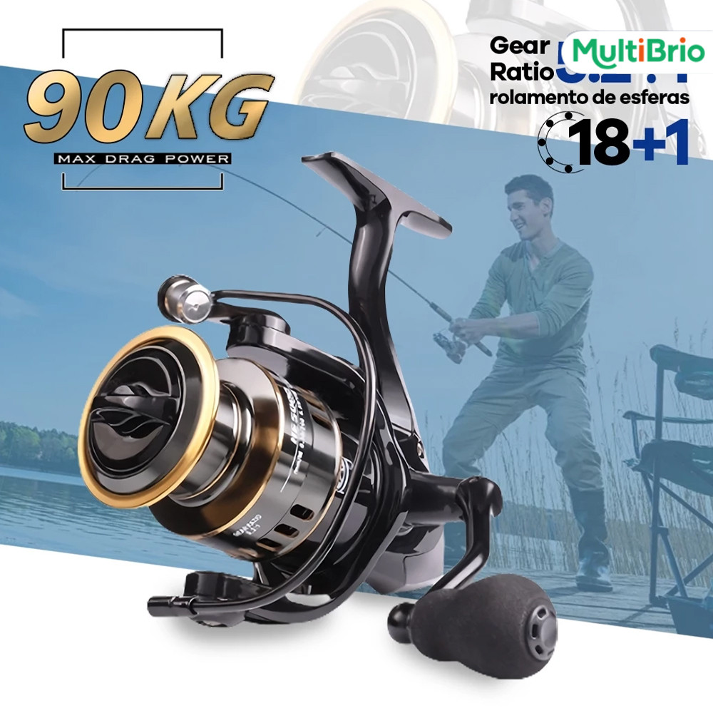 Molinete HE Série 1000-7000 Carretel em Metal Empunhadura EVA 10kg Limite Marítimo Oceânico em Oferta na Shopee