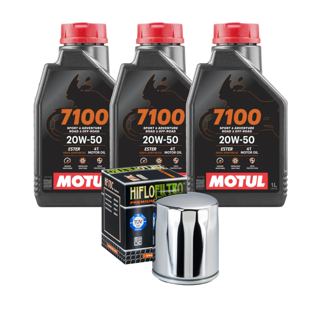 Kit Óleo Motul 7100 20W50 3L + Filtro HF170C para Harley Sportster 883, 1200, Iron
