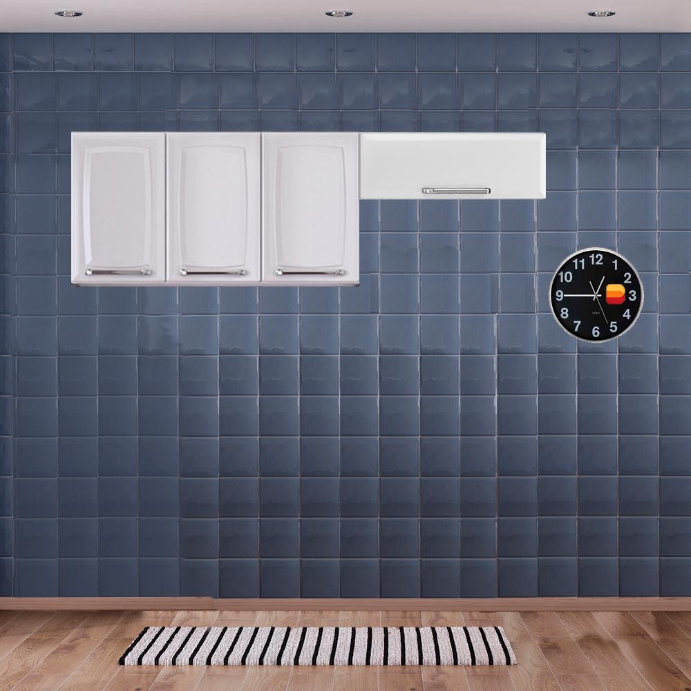 Cozinha Itatiaia Luce Armários Aéreos 4 Portas Branco em Oferta na Shopee