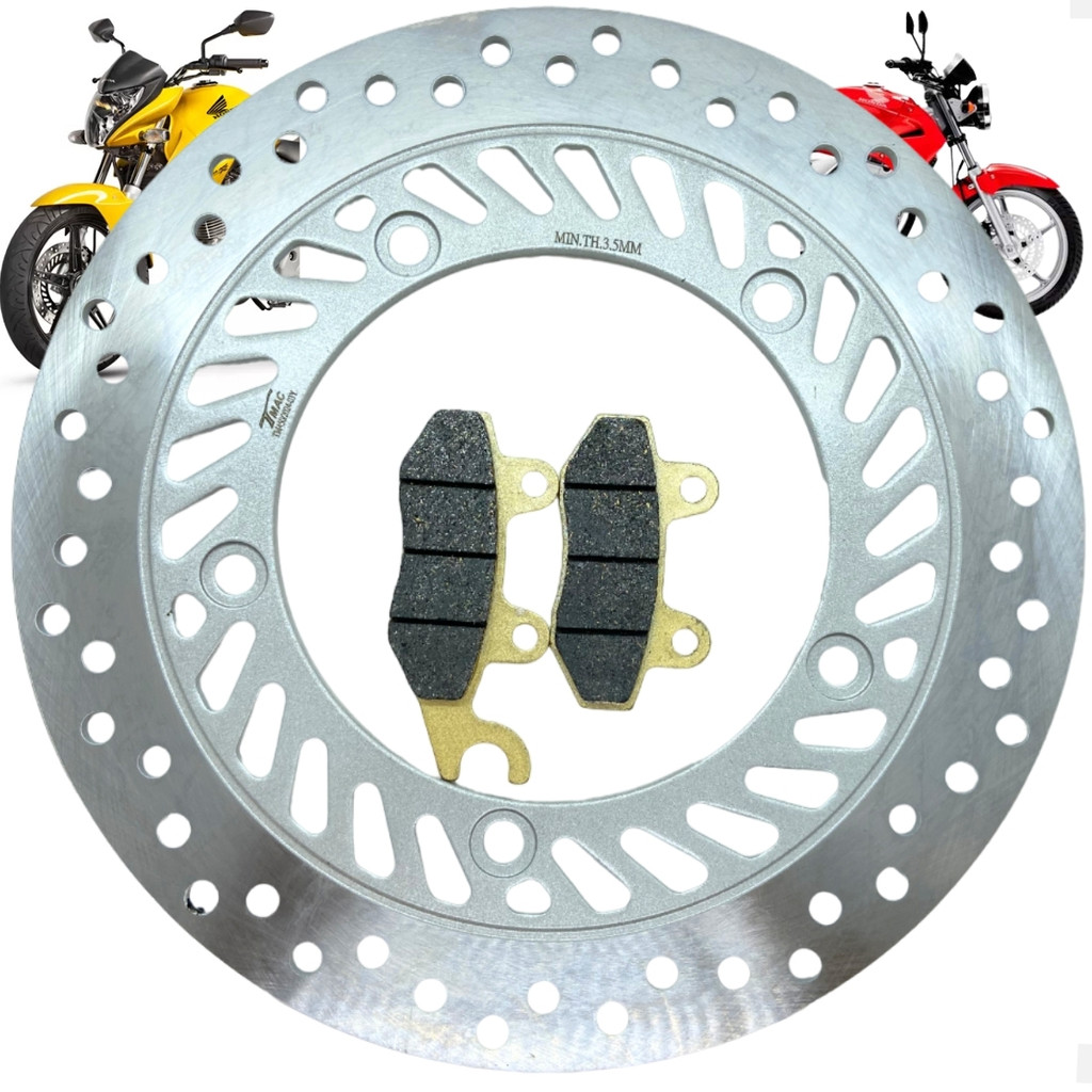 Disco + Pastilha De Freio Dianteiro Para Twister Cb250 2001 Até 2008 Pra Cb 300 2009 Até 2015