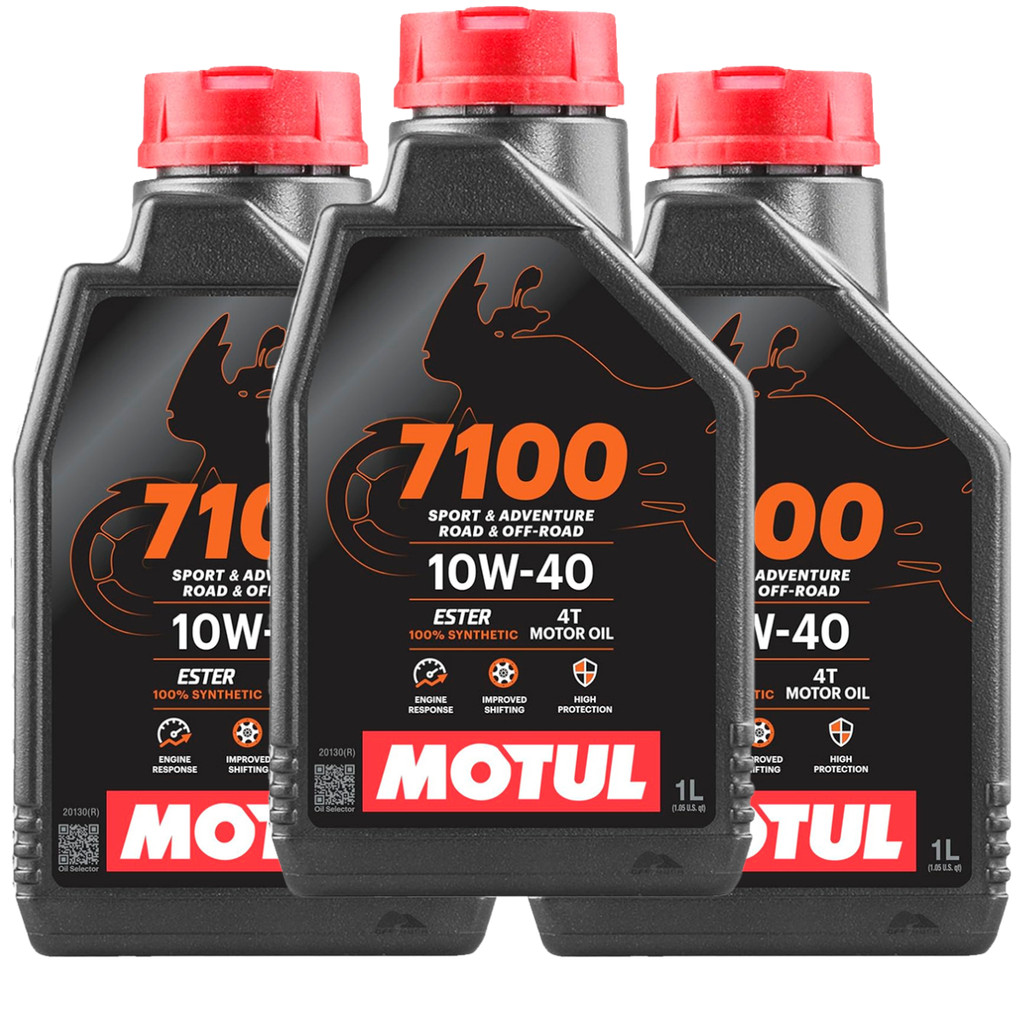 Óleo Motul 7100 4T 10W40 100% Sintético 3L para Z300, Z400, Ninja, MT03, MT07, MT09.