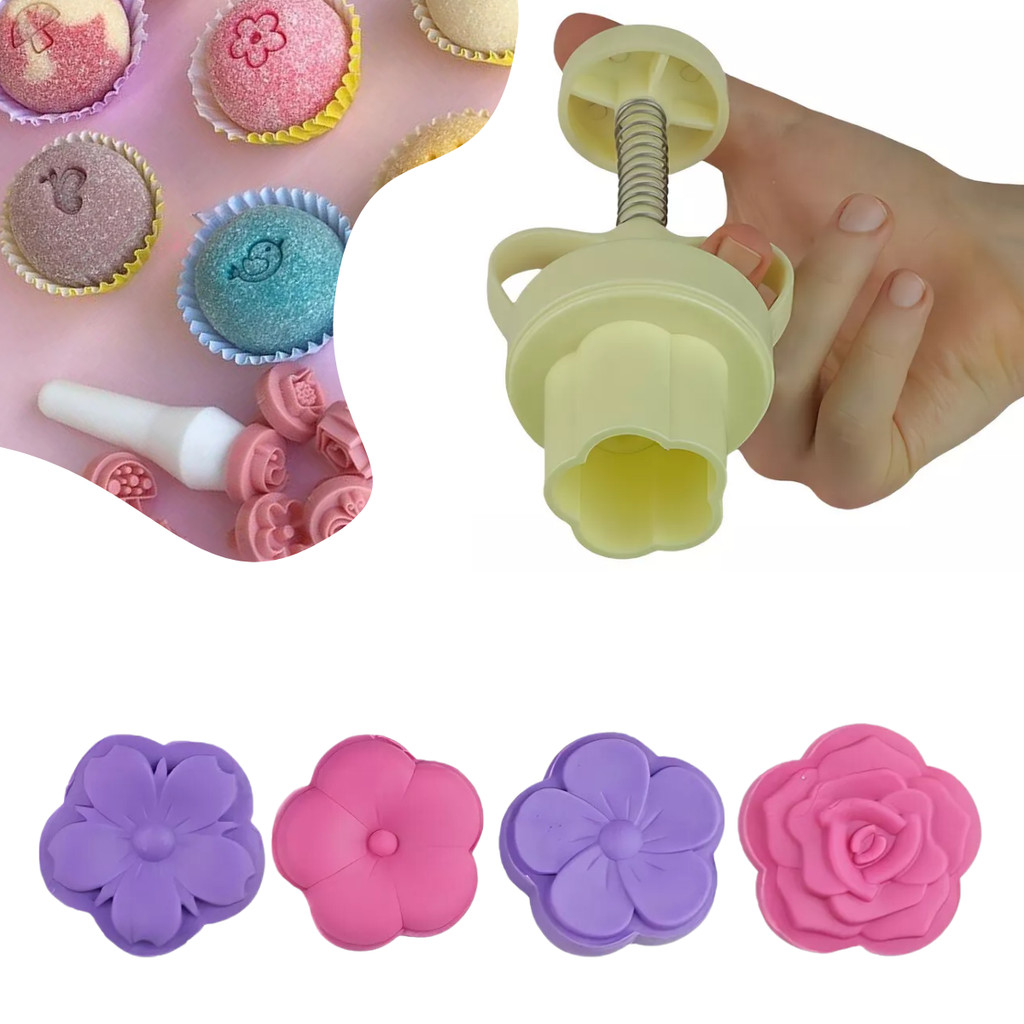 Kit Ejetor Max Flores E Carimbo Jardim Encantado Brigadeiro Confeitaria Doce Gourmet Festa