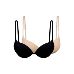 Kit com 2 Sutiãs com Aro e Bojo Push Up Hope 2384 Taça B