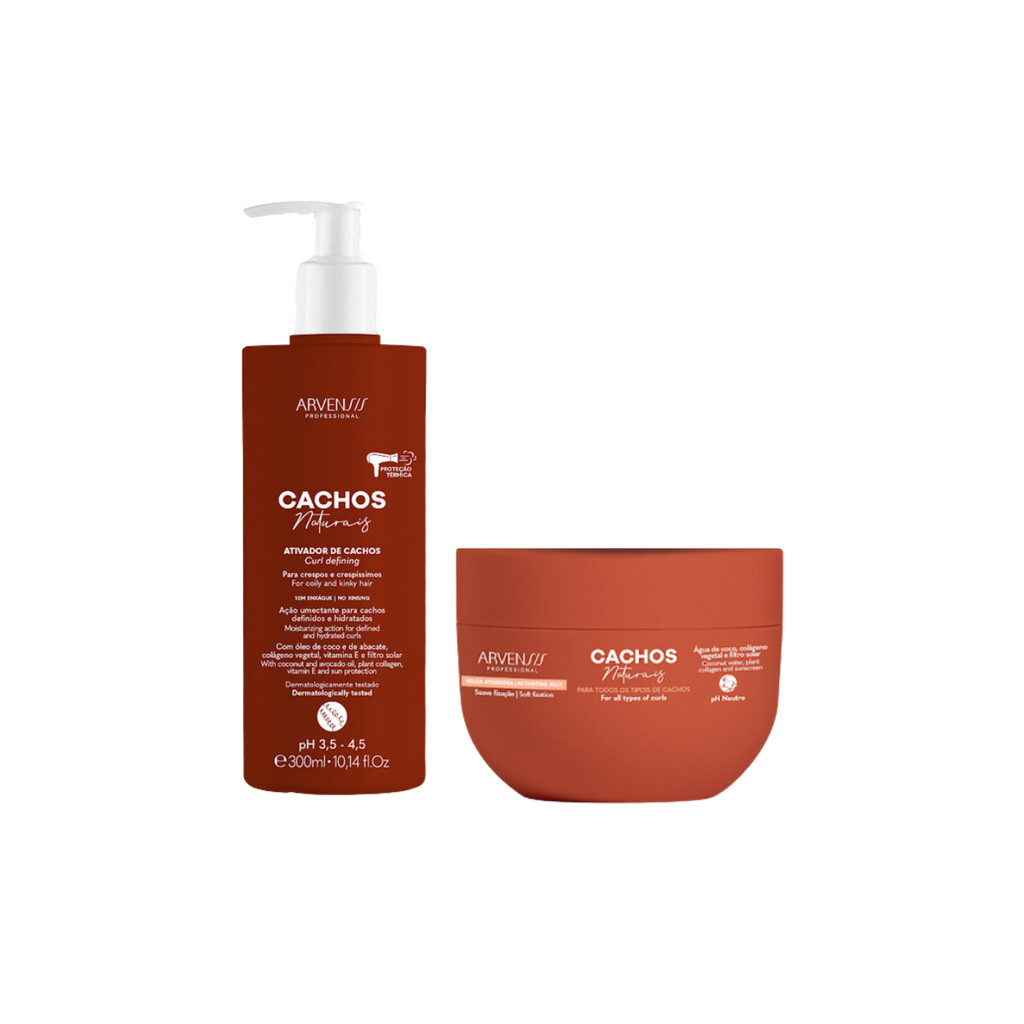 Creme Ativador de Cachos+Geleia Suave Fixação 250g -Arvensis
