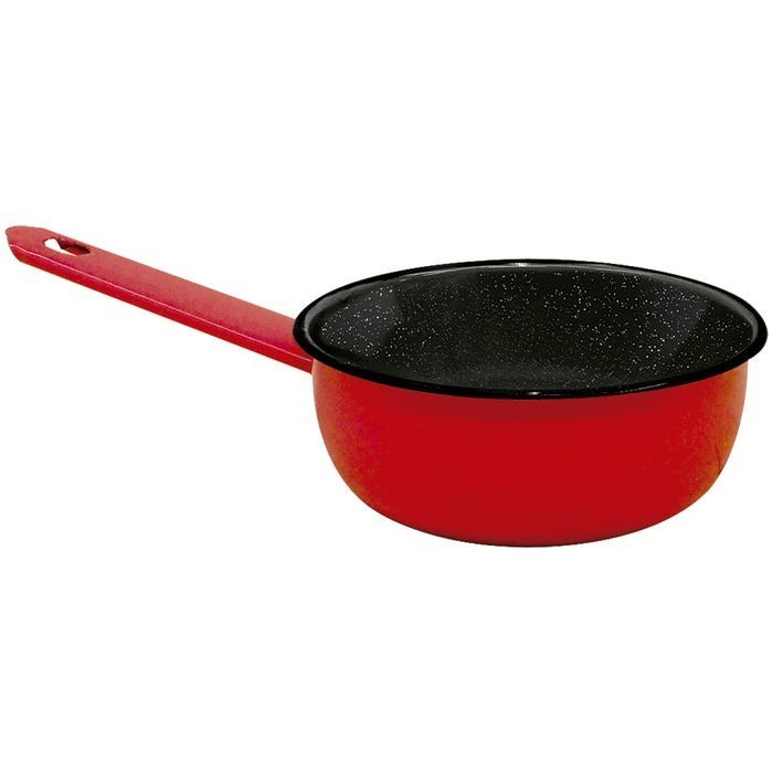 Panela Papeiro 1.1 Litro Esmaltado Cor Vermelho Atoxica Retro