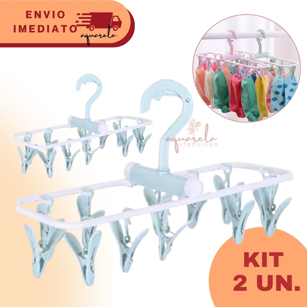 Kit 2 Varal Para Calcinha Meia Cueca Peça Intima Com Prendedores Reforçado Casa Apartamento Lavanderia