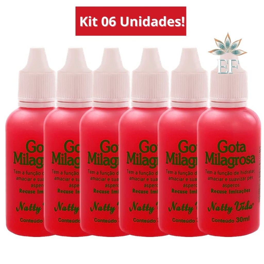 Kit 6 Unidades Gota Milagrosa 30mL Natty Vida em Oferta na Shopee