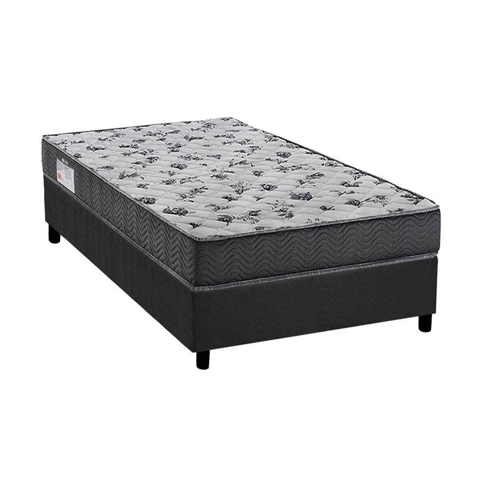 Cama Box Solteiro: Colchão Espuma Ortobom D33/EP Anatômico ISO 100 Ultra Firme + Base CRC Suede Gray(78x188) em Oferta na Shopee