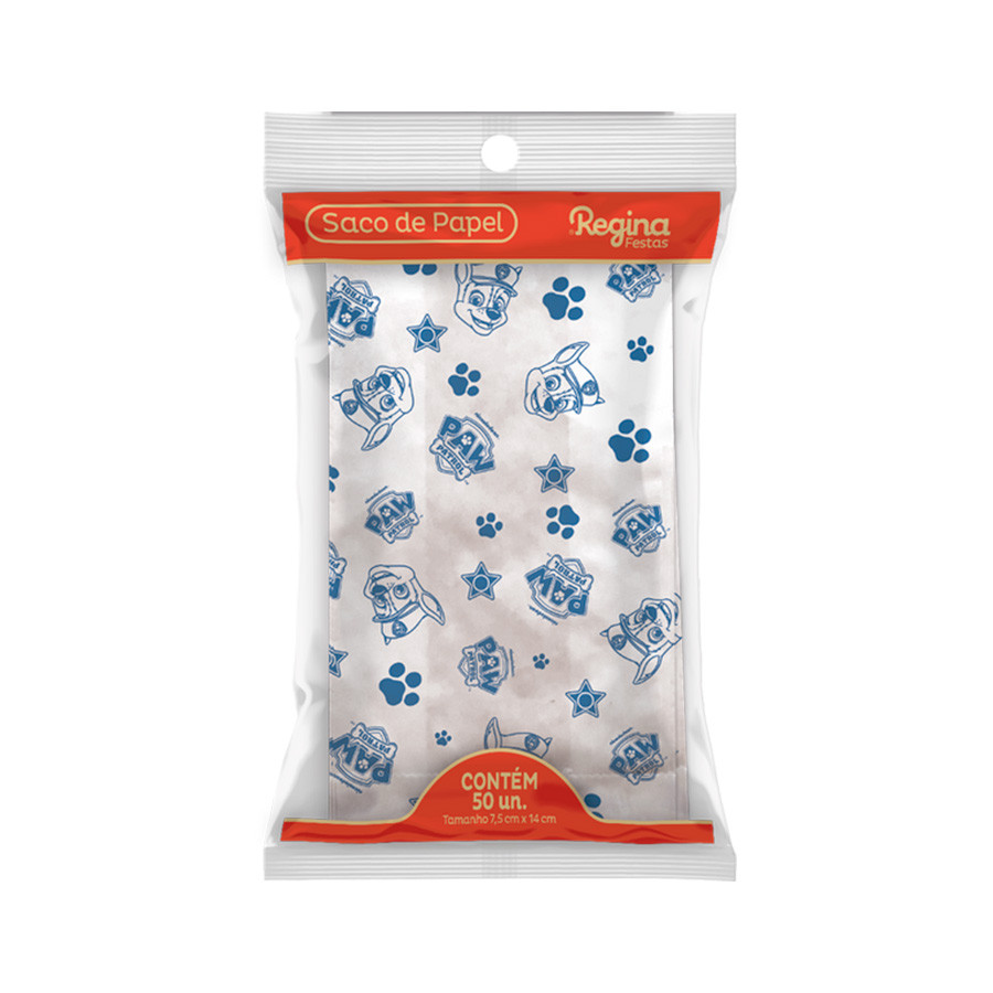 Saco de Papel - Patrulha Canina - 50 unidades - Regina - Rizzo