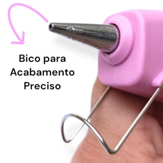 Pistola de Cola Quente Profissional 20w Pequena Rosa/Branca Yama Bico Fino Botão Liga/Desliga Bivolt em Oferta na Shopee