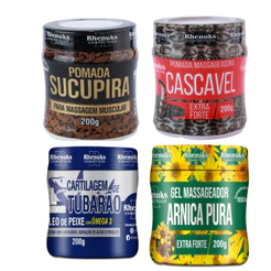Kit 4 Gel Arnica/ Cascavel/ Tubarão/ Sucupira