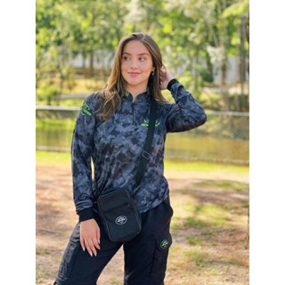 Camisa Camiseta de Pesca Camuflada Savage Gola Zíper Proteção Solar UV New Fisher em Oferta na Shopee