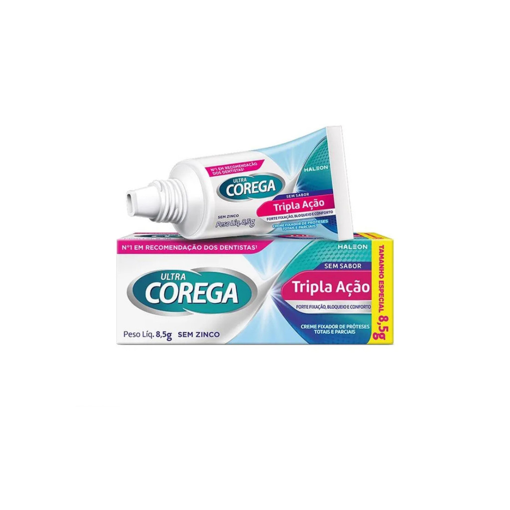 Corega Ultra Creme Sem Sabor Tripla Ação Com 8,5g em Oferta na Shopee
