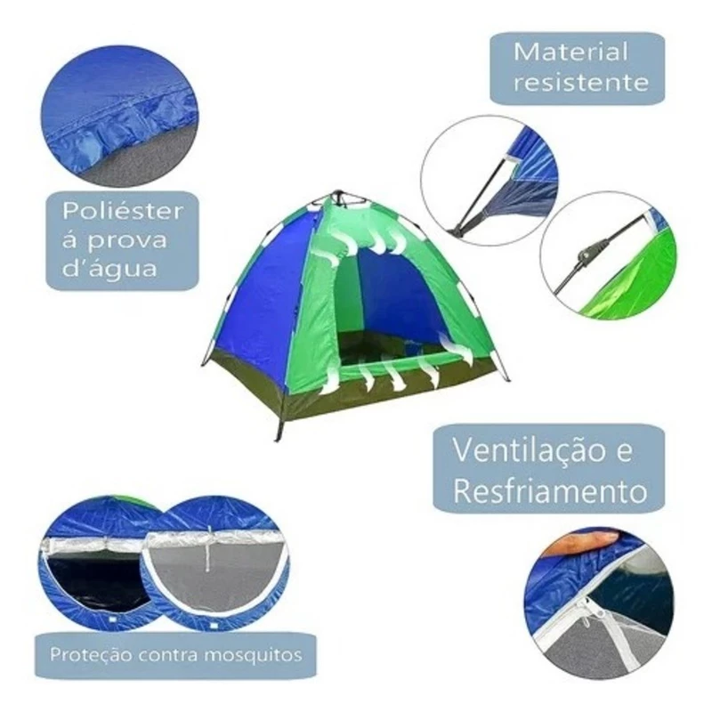 Barraca de Camping para 3 Pessoas à Prova D'Água Praia — foto 5