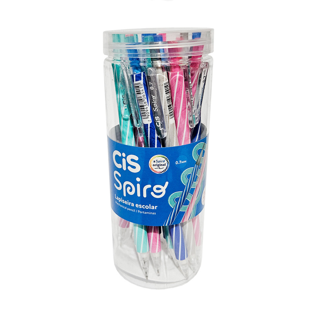 Kit Cis 1 Lapiseira Spiro 0.7mm. + 1 Estojo 0.7mm. c/12 Grafites