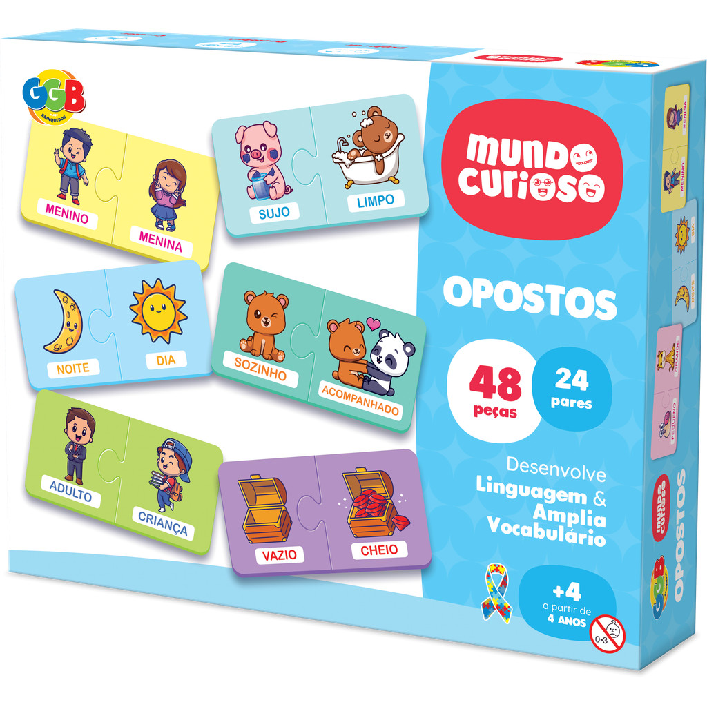 Jogo Opostos GGB - Jogo Educativo Infantil para Aprender Conceitos, Desenvolvimento e Alfabetização em Oferta na Shopee