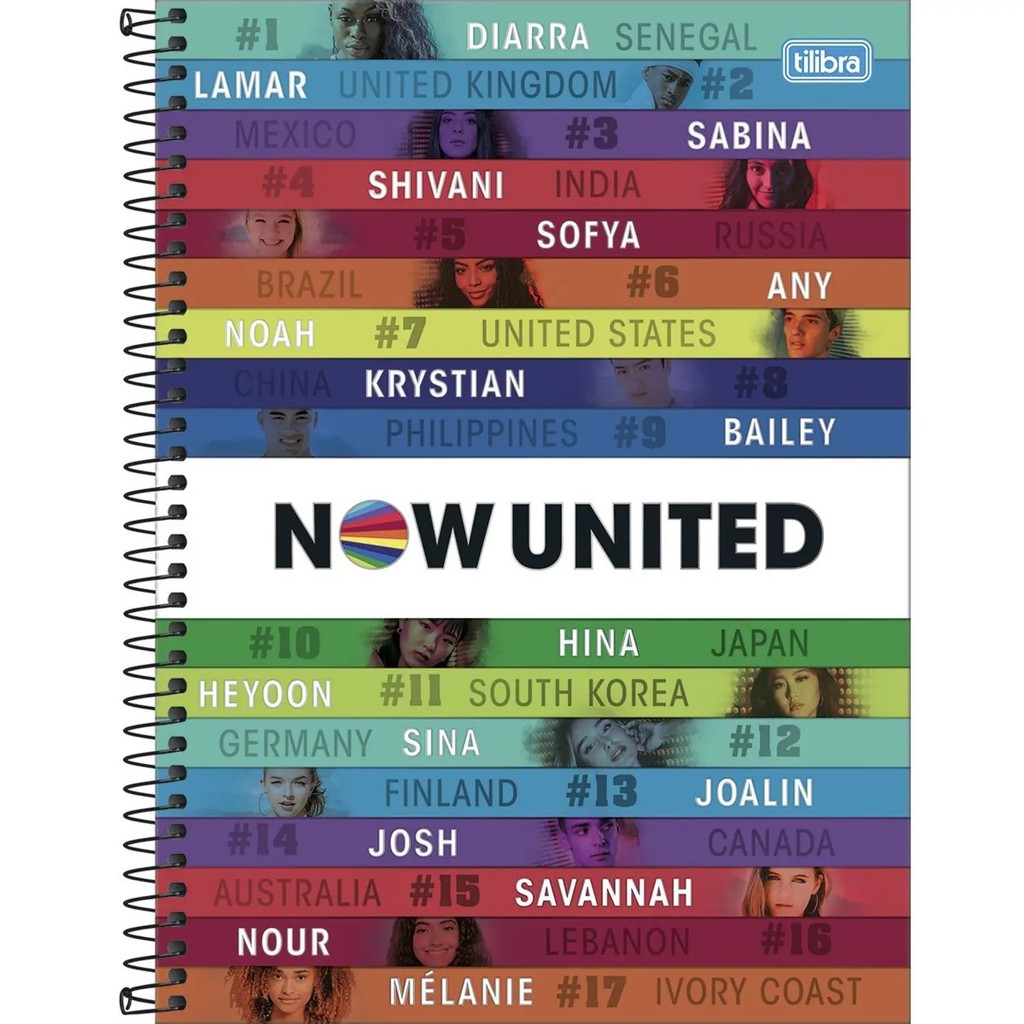 Caderno Universitário Now United 160 Folhas 10 M Capa Dura