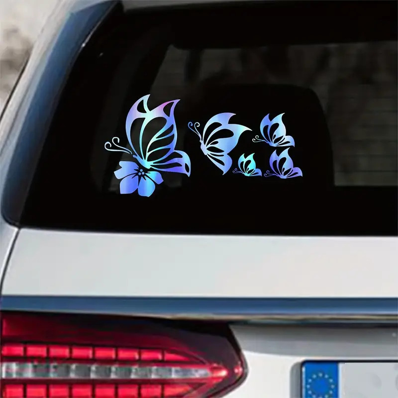 Adesivo holografico Autocolantes exclusivos para carros , moto,  Pára-brisas traseiros Autocolantes de vidro borboleta