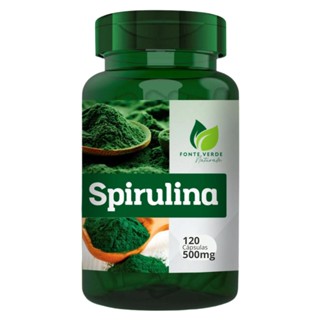 Spirulina 500mg 120 Cápsulas - Fonte Verde Naturalle - Original em Oferta na Shopee