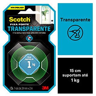Fita Dupla Face Fixa Forte 24mm 2m Transparente 3M em Oferta na Shopee