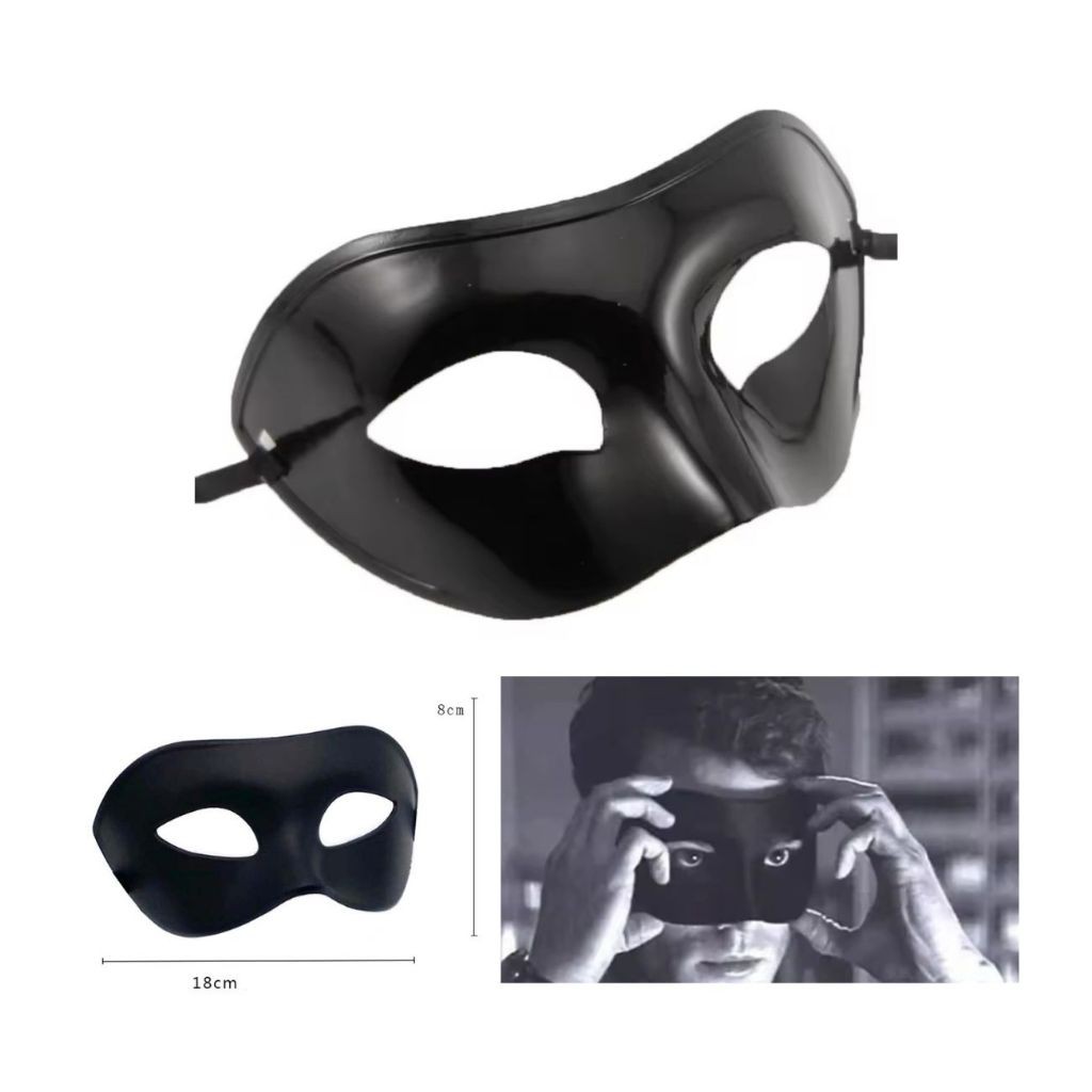 Kit 5 Máscara Preta Fantasia Masculina Mascaras Carnaval Festa Fantasia Meninos Máscaras Halloween