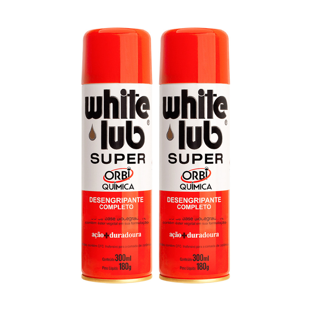 Kit 2 Un Lubrificante Corrente Moto White Lub Desengripante Anti Ferrugem Spray 300ml Orbi Multiuso em Oferta na Shopee