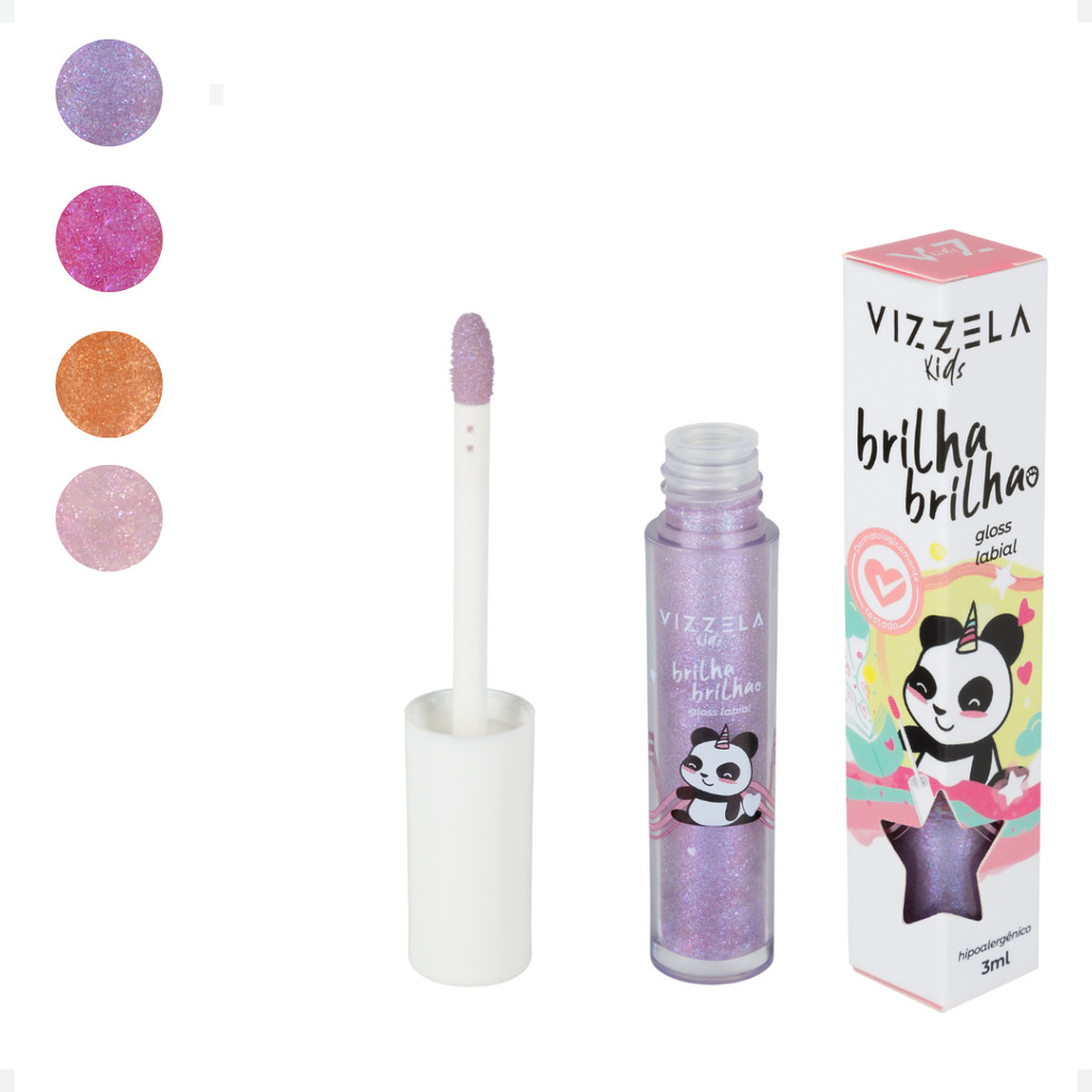 Gloss Labial Infantil Brilha Brilha Vizzela C/ Cheirinho 3ml