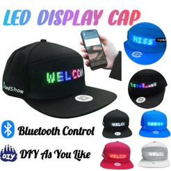 Chapéus De LED , Bonés Exibem Mensagem Bluetooth Editável Boné De Beisebol Legal Para Festa