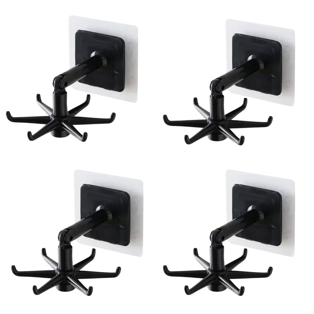 kit 4 gancho suporte multi utilidades para casa cozinha utensilios rotativo articulado encaixe facil em Oferta na Shopee