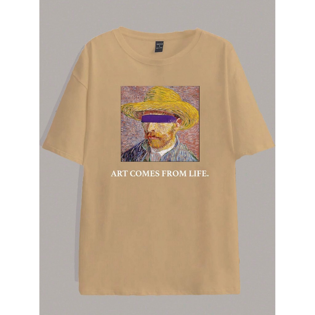 Camiseta Vintage Vang Gogh Oversized Unissex Tumblr Aesthetic Life Style Estampado Old School