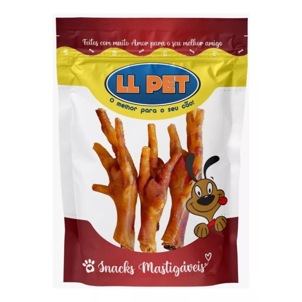 Osso Petisco para Cães -  LL PET - Pé de Galinha - 03 Unid.