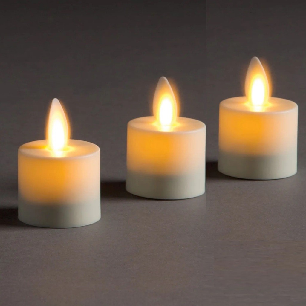 3 Velas Luz Led Eletrônica Decoração Kit + Baterias Inclusas