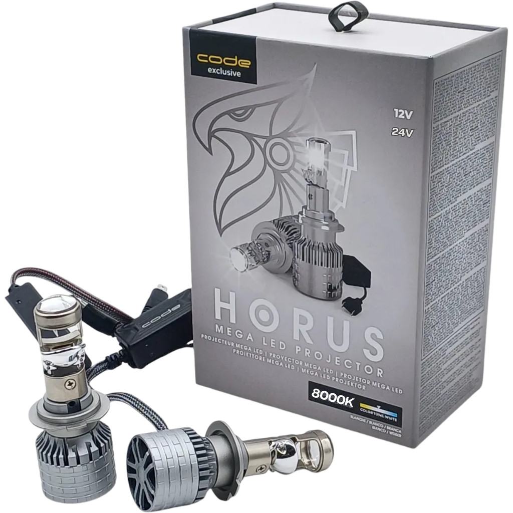 Lampada Automotiva Mega Led Projector Horus 12v 8000k H8h9h11h16 Pgj19-3 Caixa Com 2 Marca Code em Oferta na Shopee