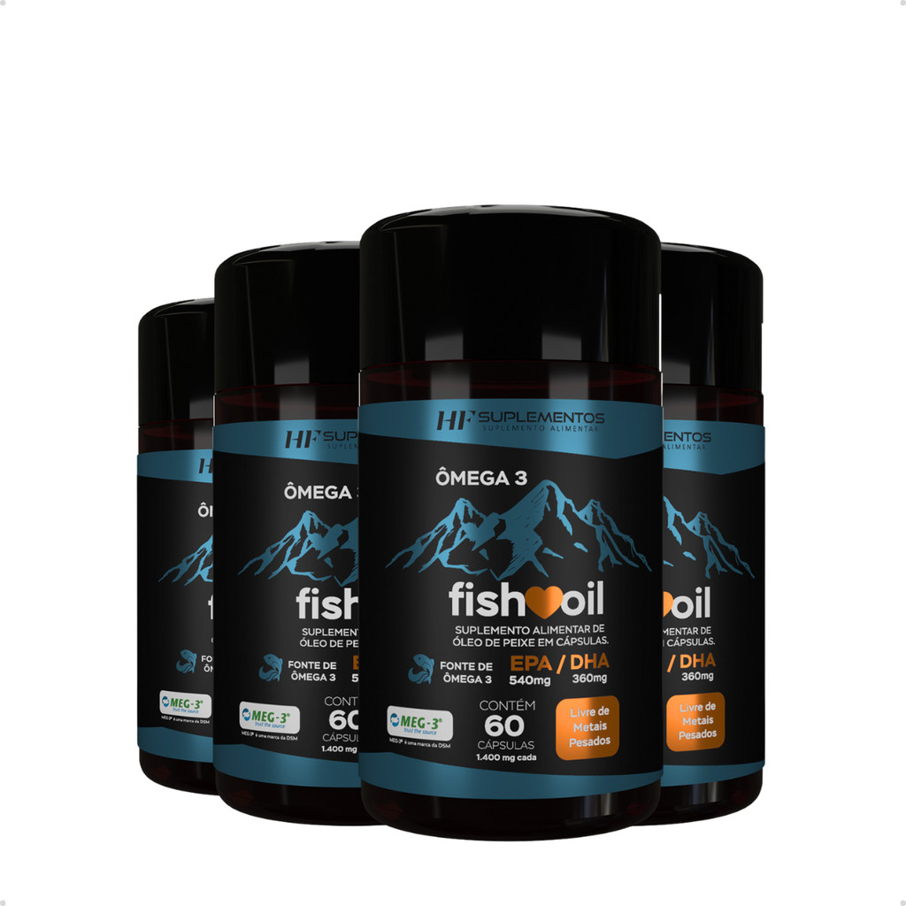 4X ÔMEGA 3 MEG-3 FISH OIL 60CAPS HF SUPLEMENTOS