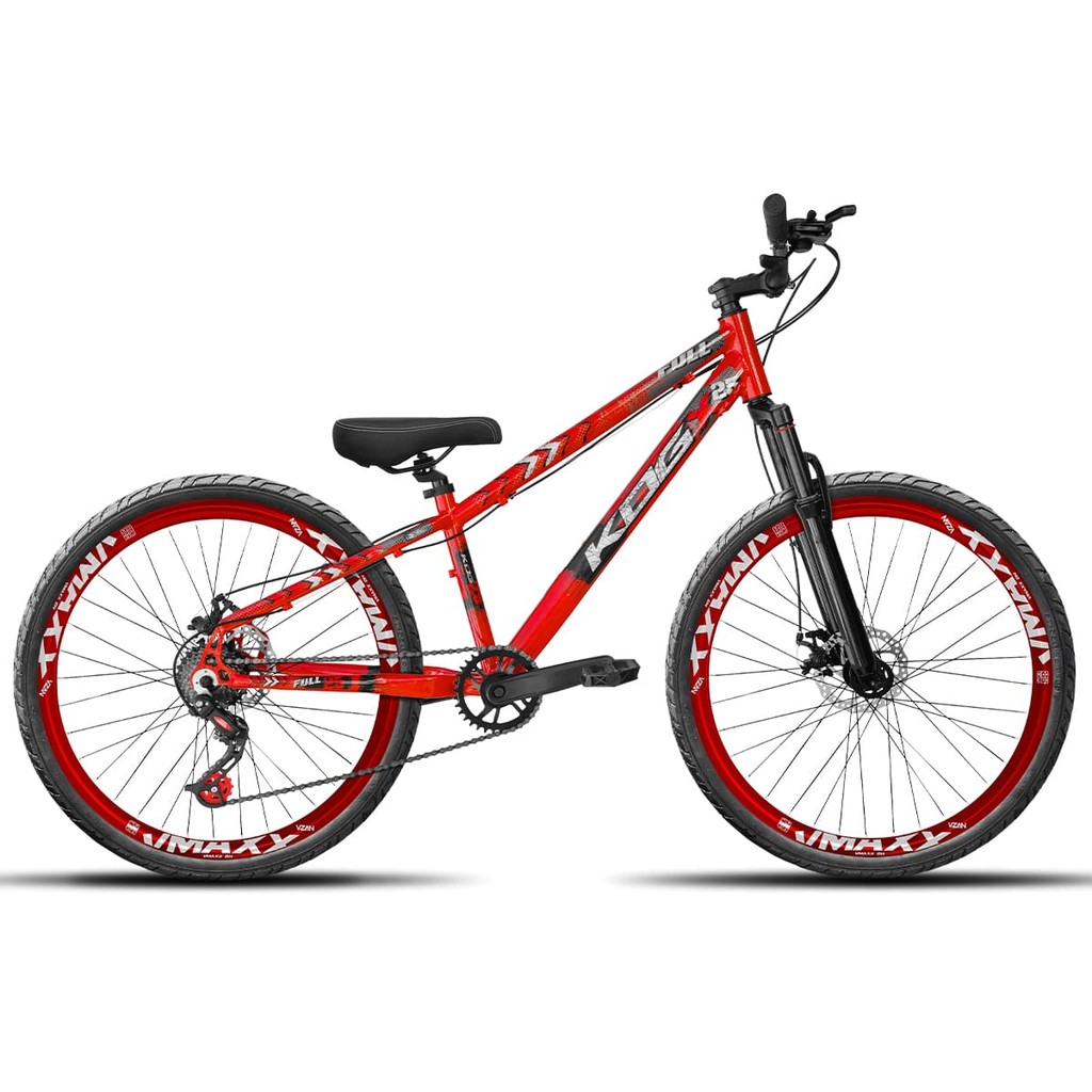 Bike Infantil do Grau Aro 26 KOG Freeride 7V Vmaxx LT / DH Disco Tipo Viking Gios Vermelho