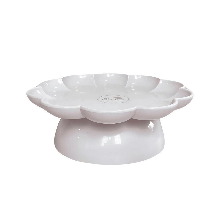 Bandeja Flower Com Pé - 180mm - Off White - 1 unidade - Só Boleiras - Rizzo em Oferta na Shopee
