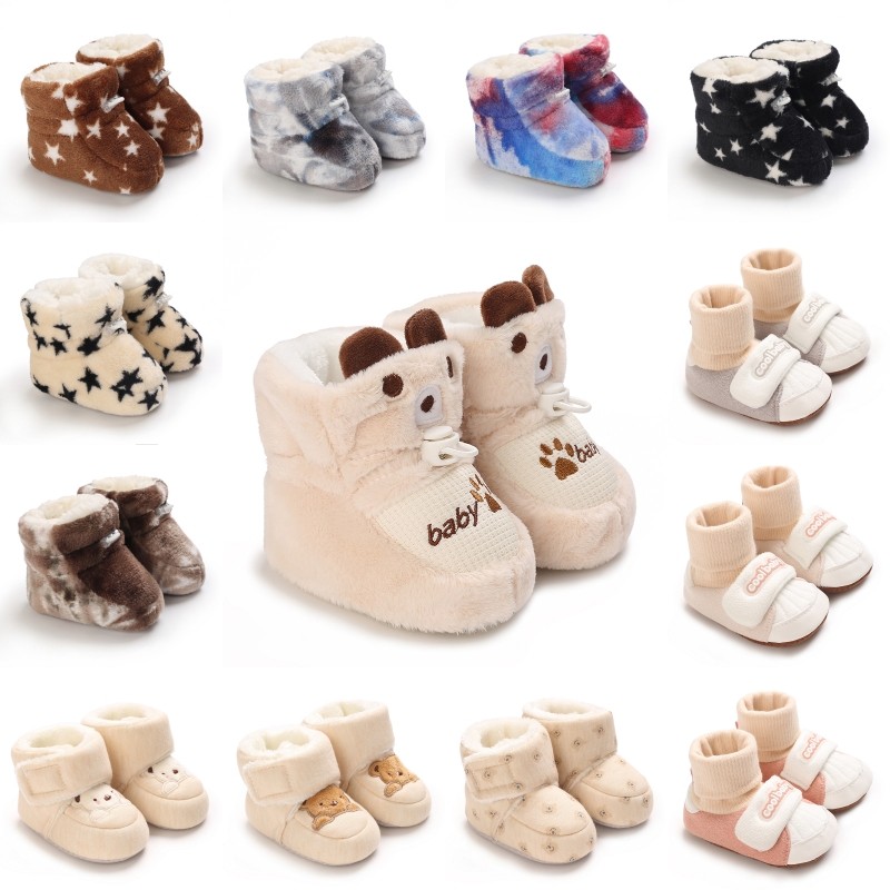 0-18M Botas De Neve Inverno Bebê Moda Quentes Menino Menina Dos Desenhos Animados Impresso Villus em Oferta na Shopee
