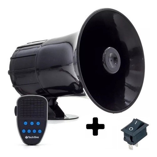 Sirene Autofalante Automotiva 12v + Botao Tic-tac