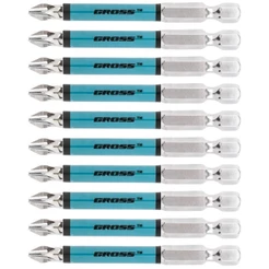 Bits Phillips 1/4 POL 70 mm PH2 com 10 Peças GROSS