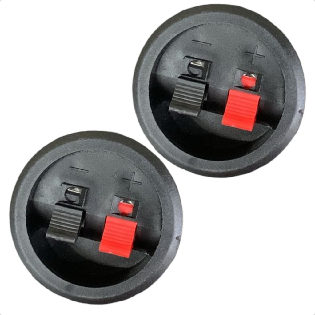 Kit 2 Terminais Conector Borne Redondo para Caixa de Som Automotiva Instalação Fácil e Conexão Segura
