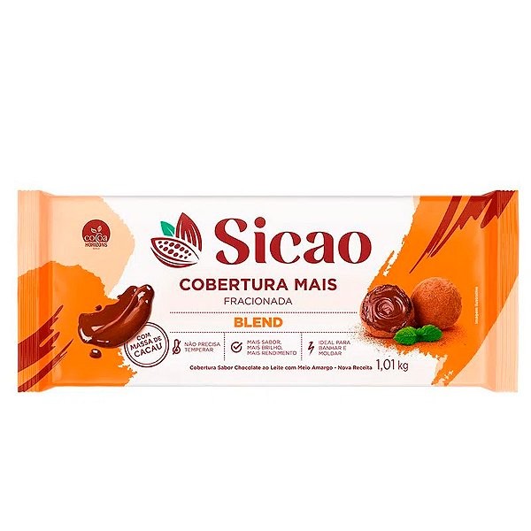Cobertura Mais Blend - Barra - 1,01 kg - 1 unidade - Sicao - Rizzo