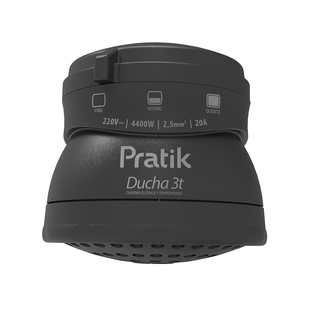 Chuveiro Ducha Pratik 3 Temperaturas Preto 4400W 220V