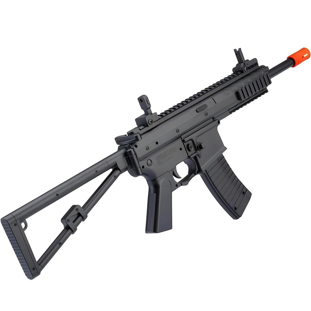 Detalhes do Kit Rifle AirSoft M307F Spring 6mm Preta - Double Eagle + 2000 Esferas + Alvo Javali