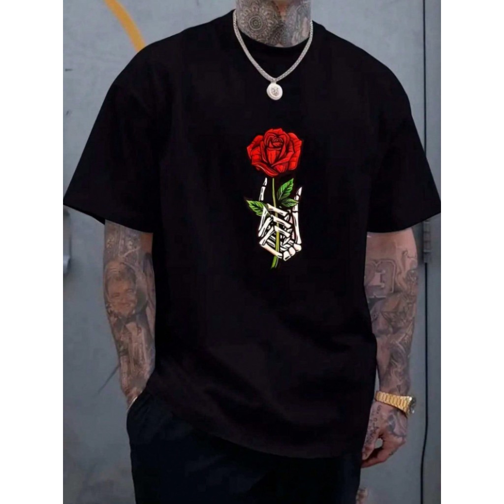 Camiseta Masculina Rosa Caveira Camisa 100% algodão lançamento