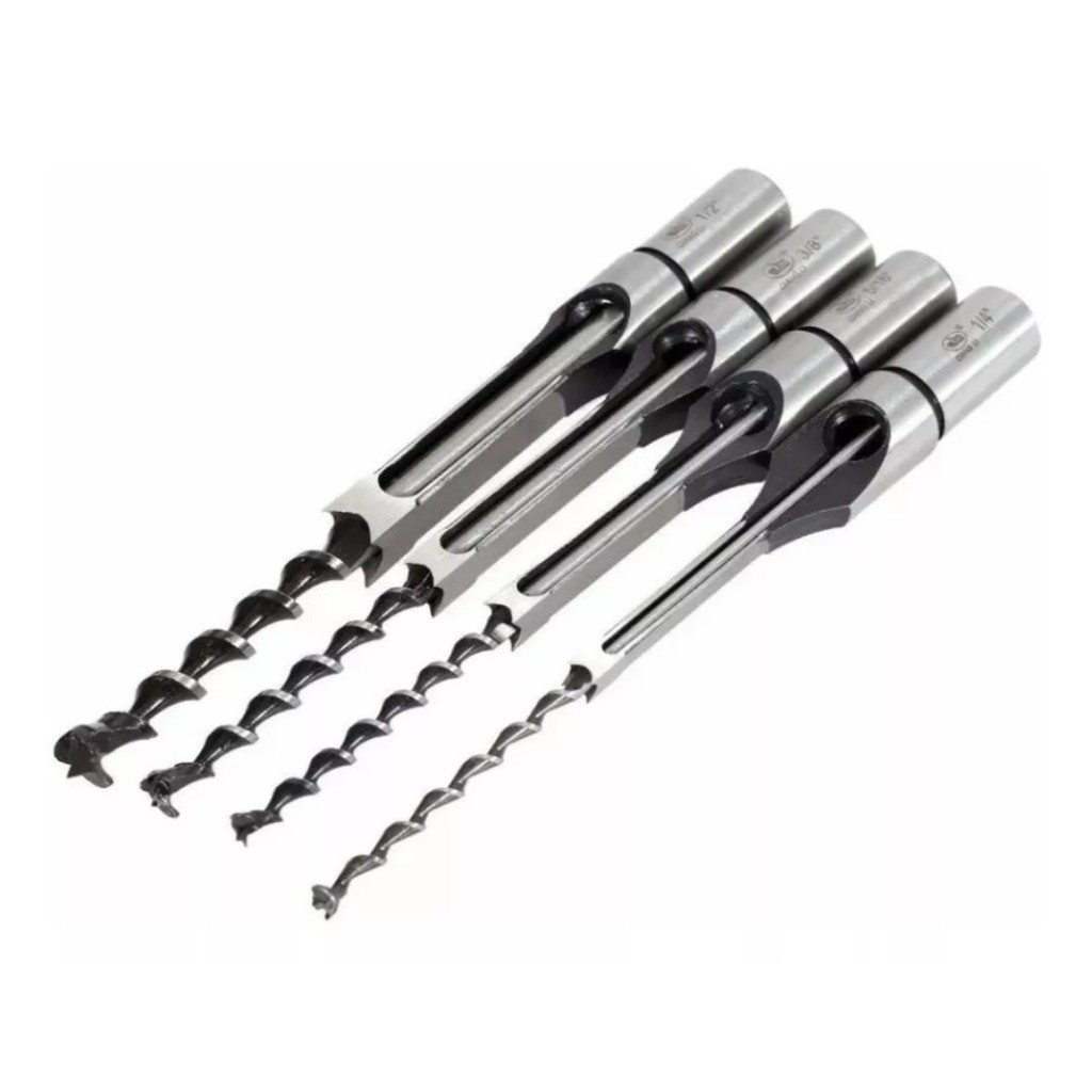 JOGO 4 BROCAS FURO QUADRADO 6MM, 8MM, 9,5MM, 12,7MM