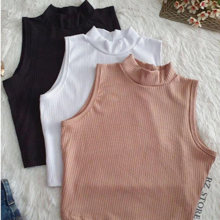 Kit de 2 e de 3 Cropped Gola Alta Regatinha - Envio Imediato!!