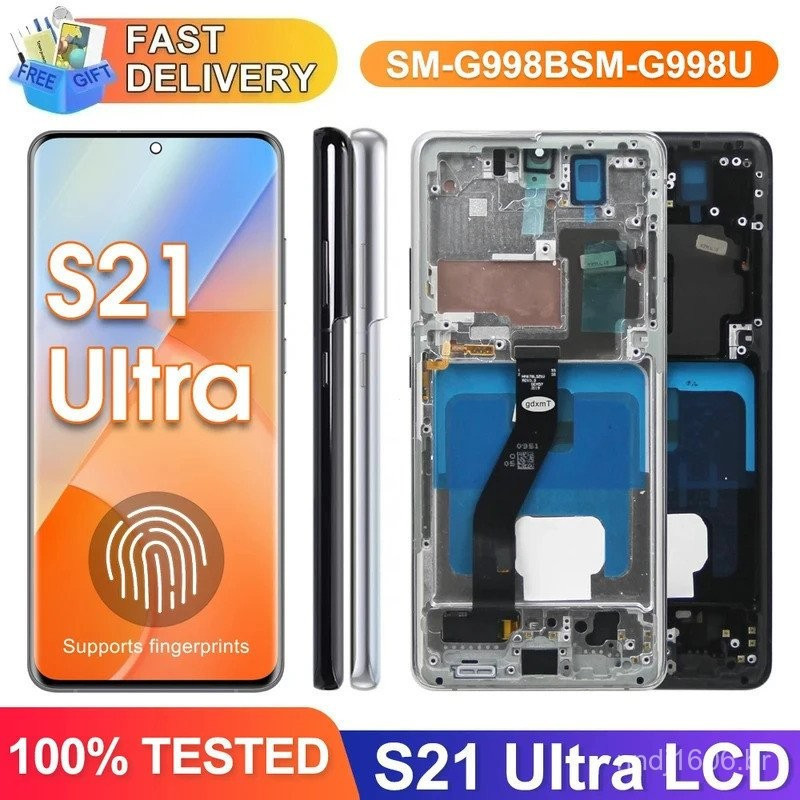 Tela Super Amoled Samsung S21 Ultra 5g G998 G998u, Tela Sensível Ao Toque, Digitalizador S21Ultra G998b, Tela Lcd 6