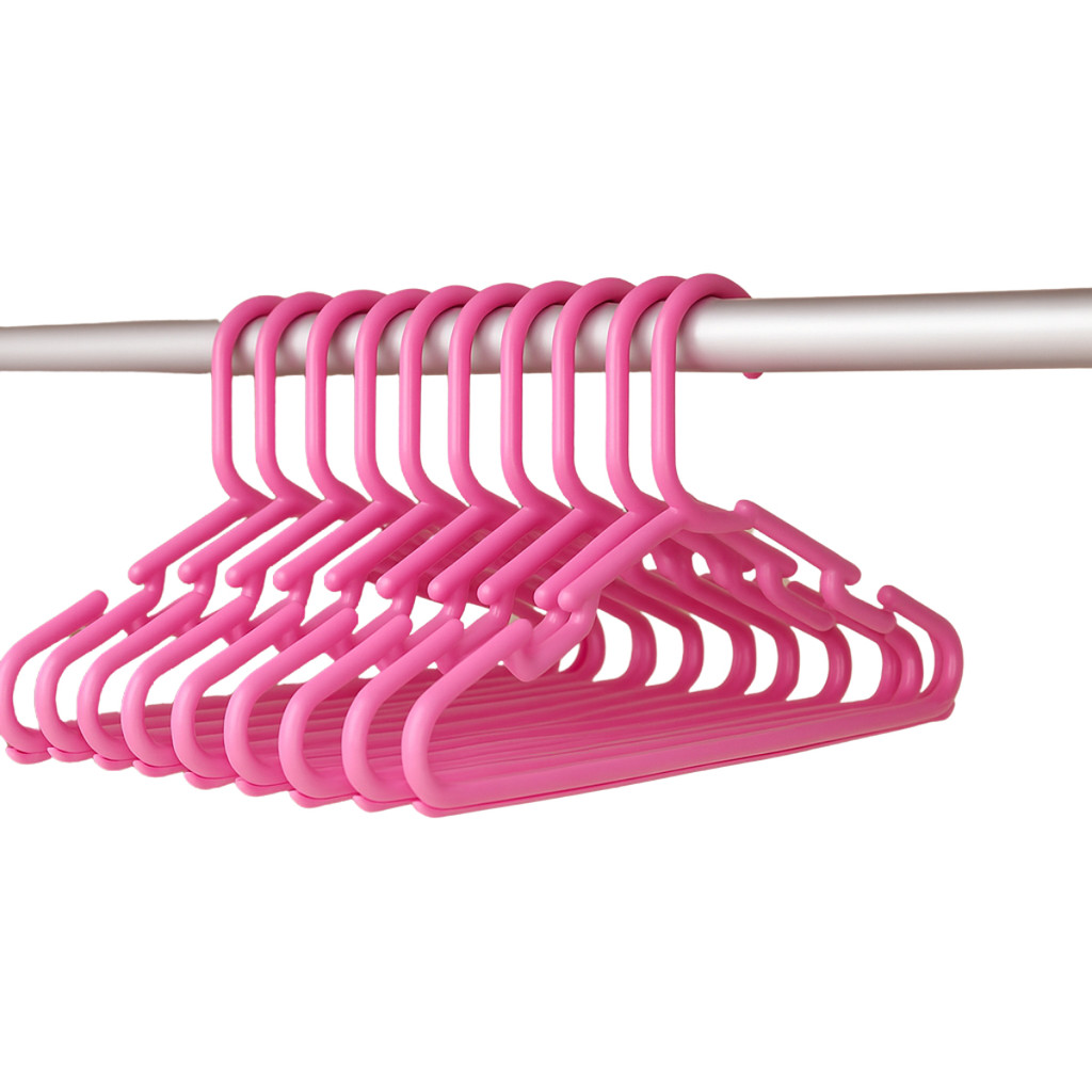 30 Cabides De Roupas - Adulto- Reforçado - Rosa