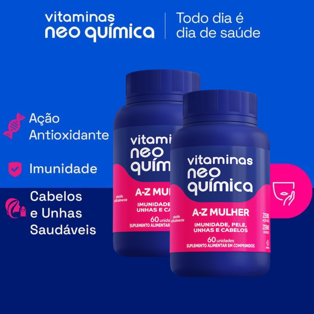 Kit com 2  Multivitamínico Neo Química Mulher  60 comprimidos em Oferta na Shopee